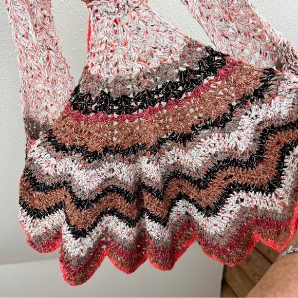 ANTHROPOLOGIE Crocheted Halter Top. Size Large. Orange,brown,black zigza… - Picture 8 of 8